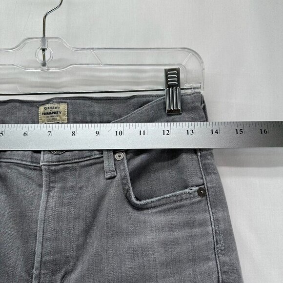 Citizens of Humanity Jeans Womens 27 Rocket High Rise Skinny Fringed Denim Gray - Picture 10 of 12